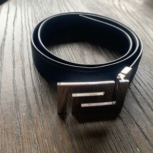 Versace reversible belt with Greek key buckle